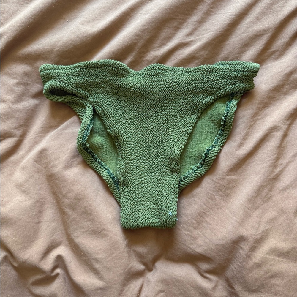 Hunza G Green Textured Bikini Bottom
